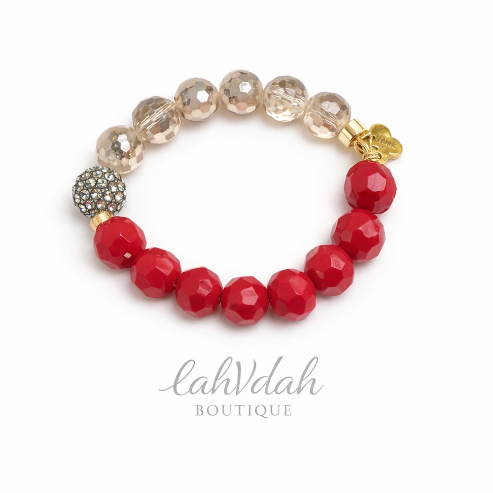 Erimish Red and Gold Beaded Bracelet